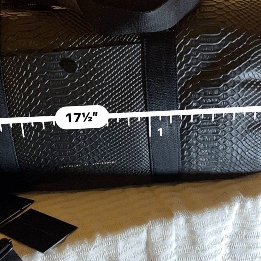 Weekend genuine leather duffel bag python style N… - image 7